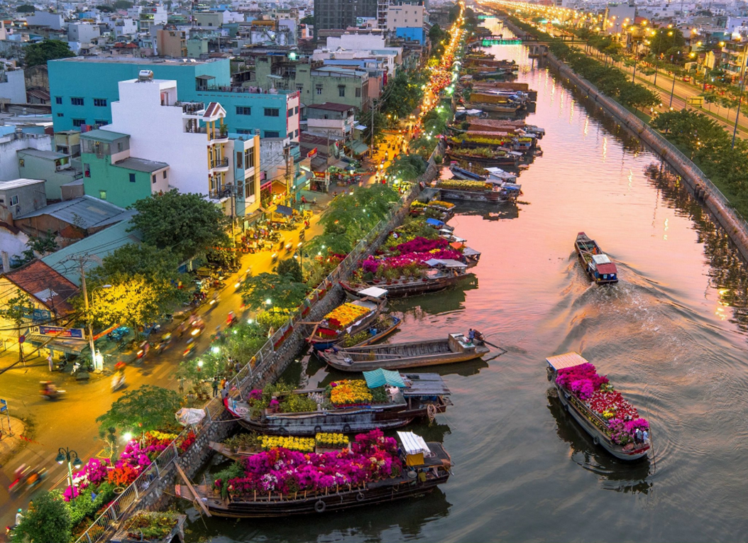 Sài Gòn tổ chức chợ hoa xuân “Trên bến dưới thuyền” Tết 2024