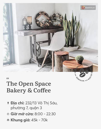 The Open Space Bakery & Coffee quán cà phê tông trắng Sài Gòn