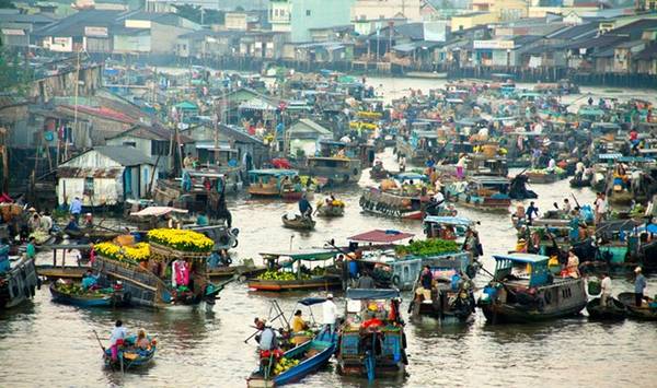 Chợ nổi Đồng bằng sông Cửu Long - Thắng cảnh du lịch Việt Nam
