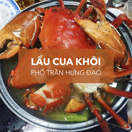 Lẩu cua Khôi nổi tiếng với nước lẩu chua dịu, cua to chắc thịt tại các quán lẩu Hà Nội