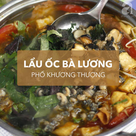 Lẩu ốc Bà Lương chua cay đặc trưng với ốc giòn sần sật tại quán lẩu Hà Nội