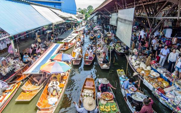 2013-05-27-bangkokfloatingmarketalbertos-dosantos-1024x640-1 Chợ nổi Damnoen Saduak, Băng Cốc, Thái Lan