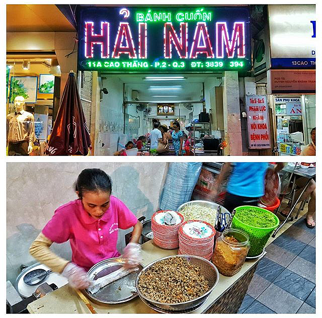 Bánh cuốn Hải Nam Sài Gòn với bột mỏng và nhân đầy đặn