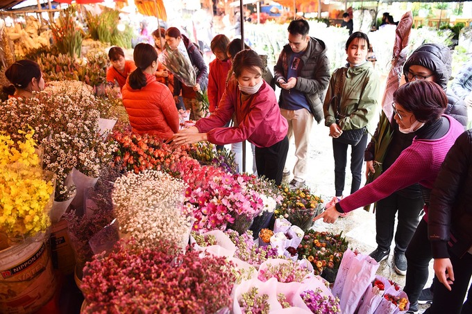Hoa các loại tại chợ hoa Quảng Bá
