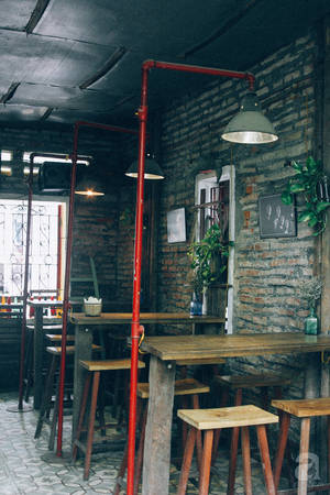 Không gian quán cafe trong ngõ Nhà 41 Hà Nội