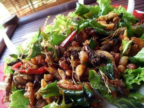Gỏi nhộng ong U Minh đặc sản Cà Mau Gỏi nhộng ong U Minh đặc sản Cà Mau