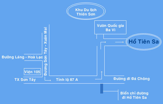 Bản đồ đường đi Hồ Tiên Sa Ba Vì
