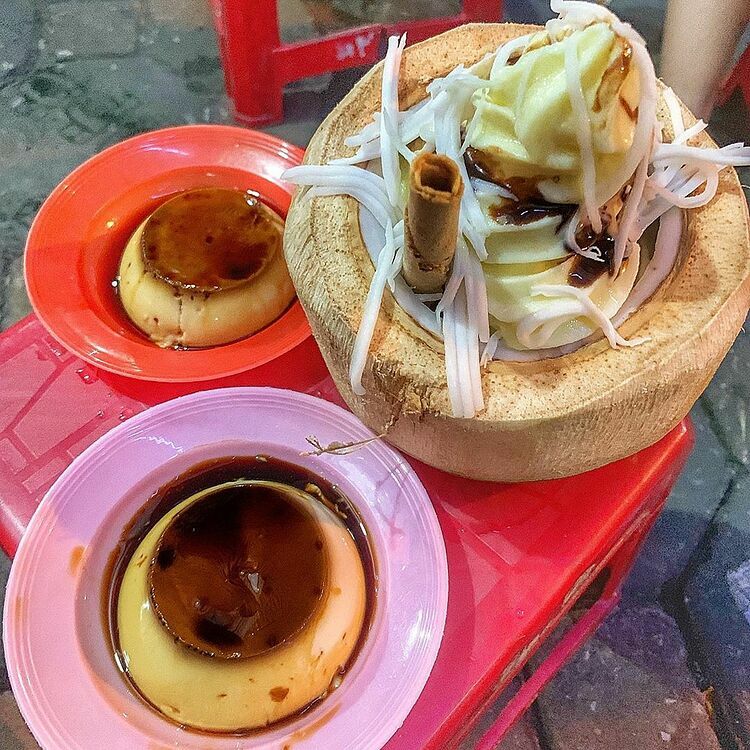 Caramen Hàng Than món ăn Hà Nội ngọt vừa ăn kèm đá