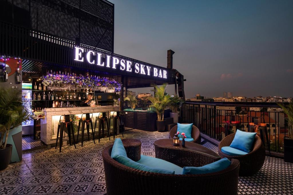 Rooftop bar.