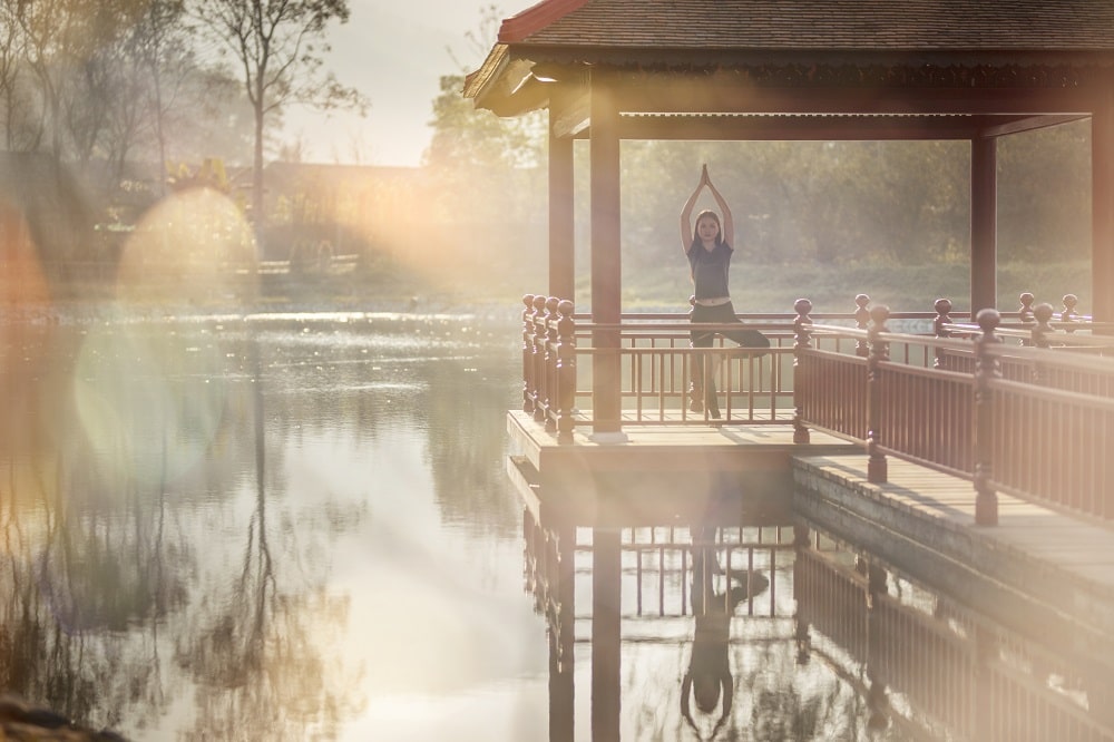 Tập yoga giữa rừng cây tại Alba Wellness Valley