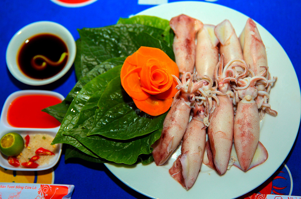 Mực nháy tươi ngon ẩm thực Nghệ An