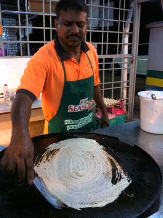 Quán bánh tráng Roti Canai đường phố Malaysia