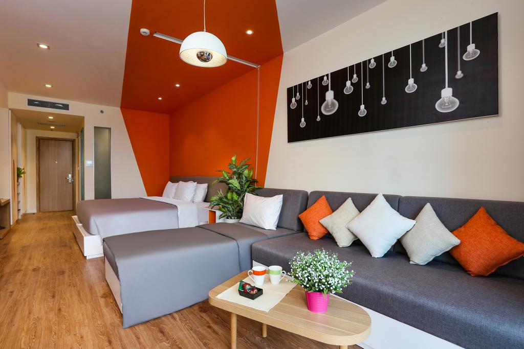 Không gian phòng ngủ rộng rãi tại Ariyana Smartcondotel Nha Trang