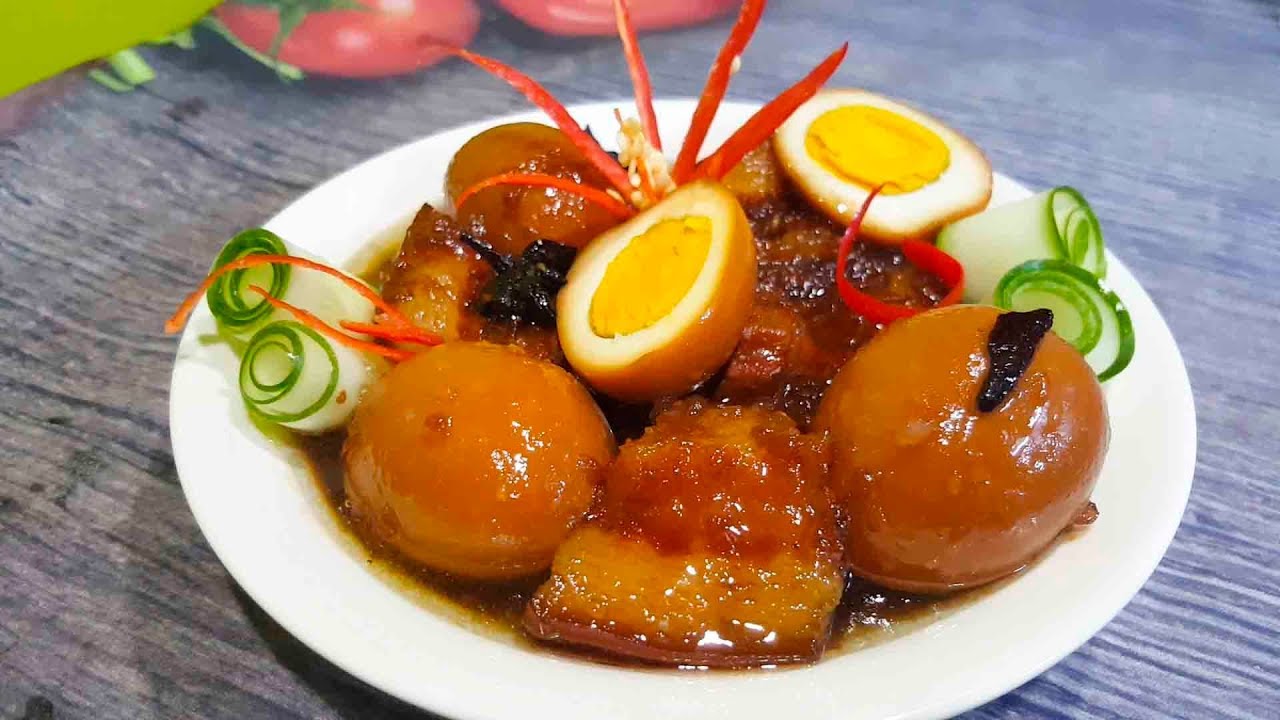 Thành phẩm ba chỉ kho tàu ngon miệng
