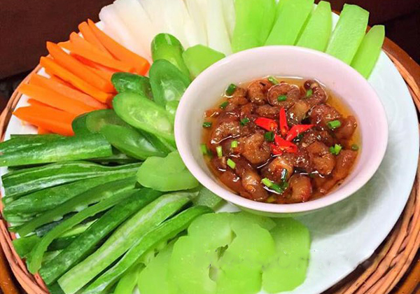 Món kho quẹt ba chỉ tôm khô hấp dẫn Món kho quẹt ba chỉ tôm khô hấp dẫn