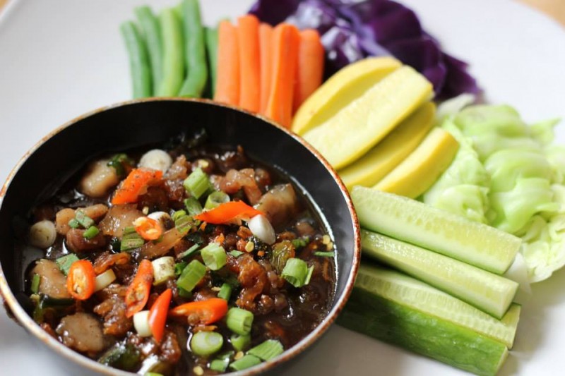 Thành phẩm kho quẹt ba chỉ tôm khô Thành phẩm kho quẹt ba chỉ tôm khô