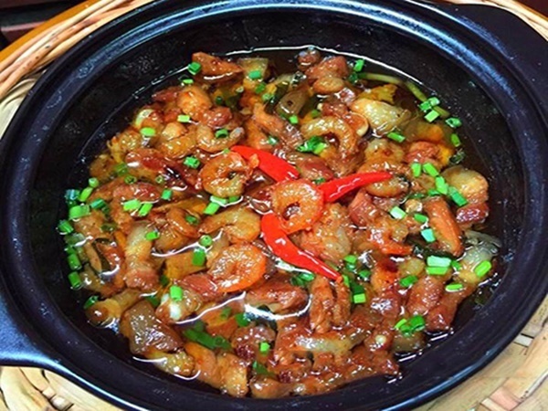 Quá trình nấu kho quẹt ba chỉ tôm khô Quá trình nấu kho quẹt ba chỉ tôm khô