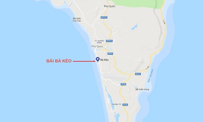 Vị trí bãi Bà Kèo Phú Quốc trên bản đồ