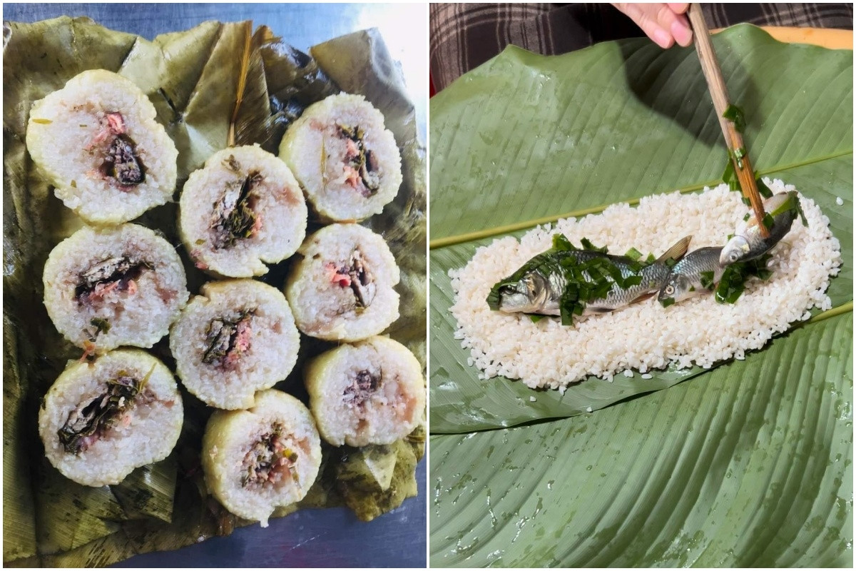 Độc lạ bánh chưng nhân cá chép đồng