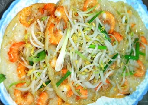 Bánh xèo tôm nhảy Quy Nhơn chỉ có một loại nhân duy nhất là tôm tươi