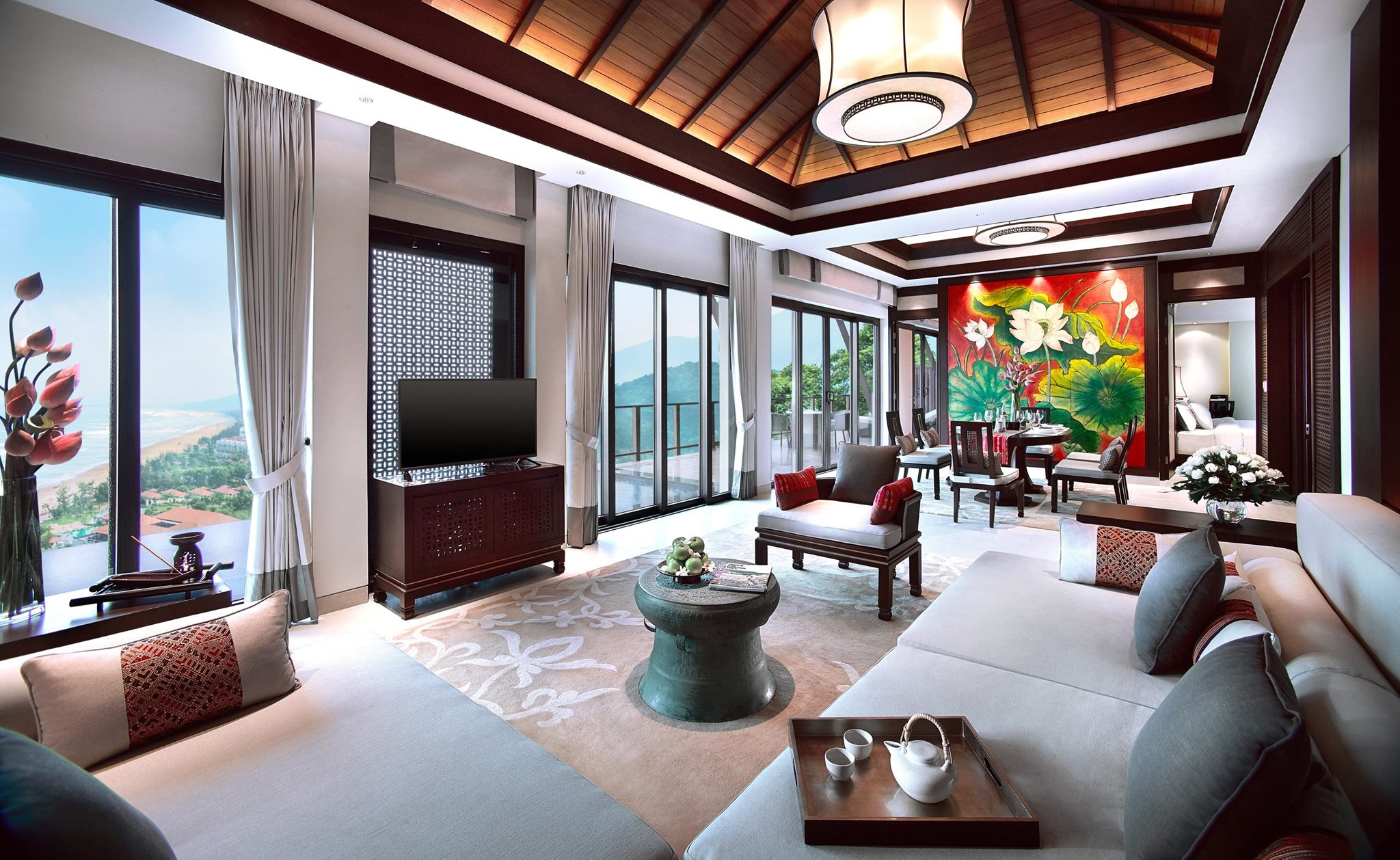 Nội thất phòng nghỉ mang phong cách truyền thống nhưng vẫn sang trọng tại Banyan Tree Lăng Cô