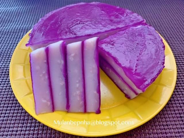 Bánh khoai môn lá cẩm - món bánh miền Tây đơn giản