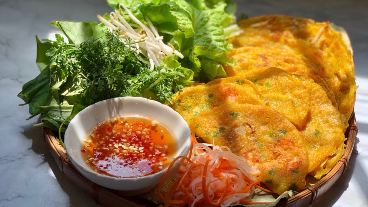 Bánh xèo ốc gạo cồn Phú Đa