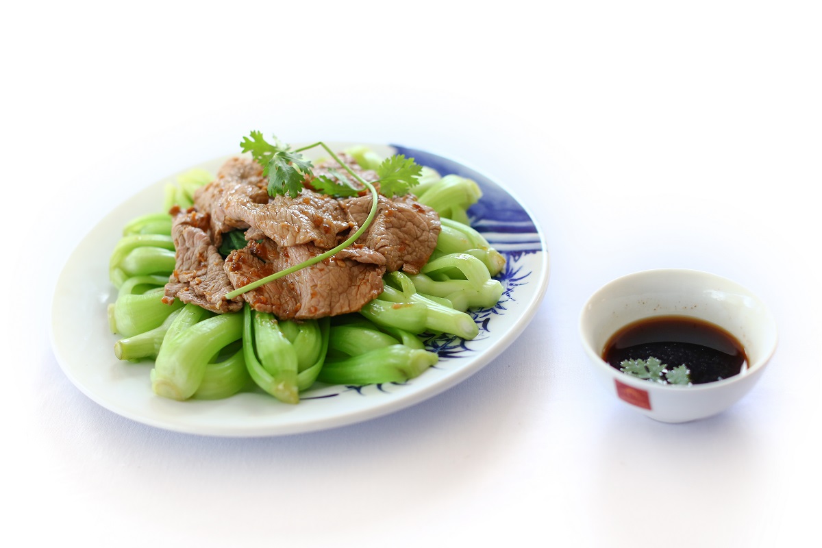 Món cải thìa xào thịt bò hoàn thiện