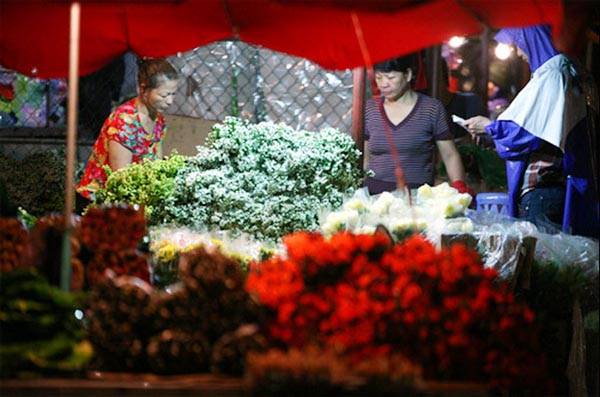 Bắt đầu hành trình du lịch Hà Nội từ 5 giờ sáng tại chợ hoa Quảng Bá