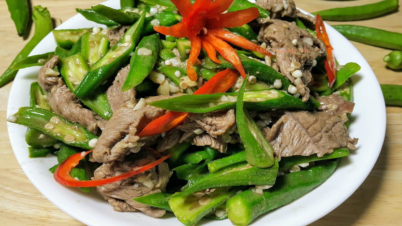 Món đậu bắp xào thịt bò giòn mềm