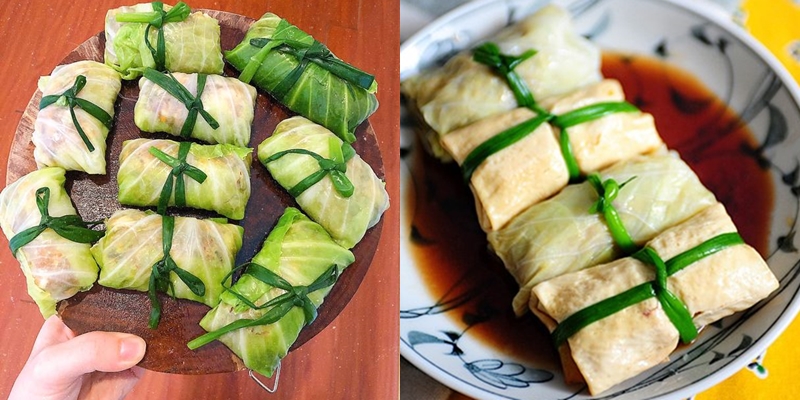 Bắp cải cuộn thịt hấp xì dầu hoàn thiện