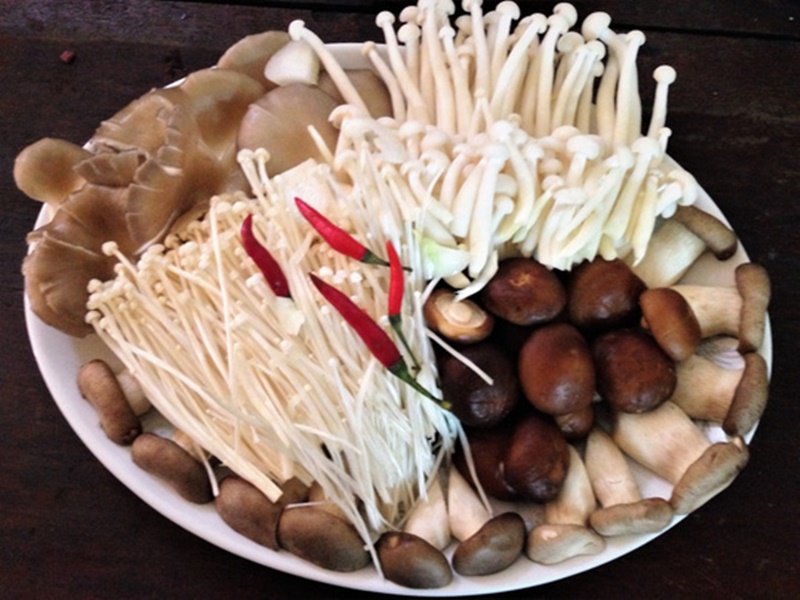 Nguyên liệu nấu lẩu gà nấm Nguyên liệu nấu lẩu gà nấm