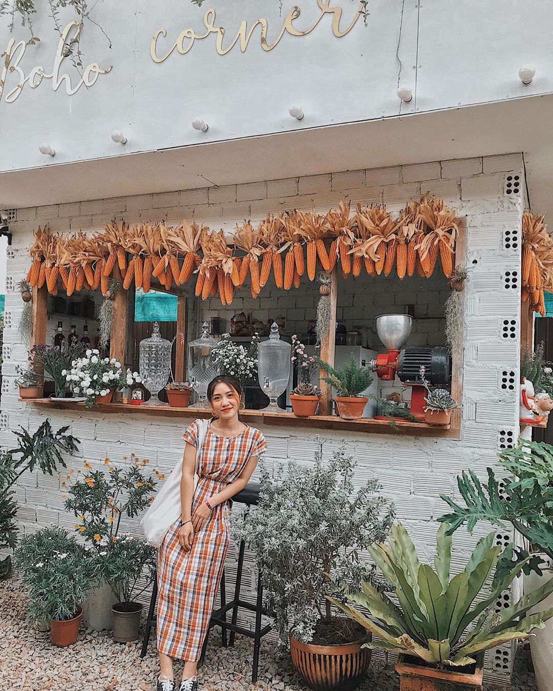 Bàn ghế ngoài trời Boho Corner café Đà Lạt