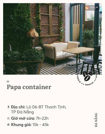Quán cà phê xinh Papa container ở Đà Nẵng
