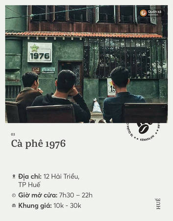 Quán cà phê xinh Cà phê 1976 ở Huế