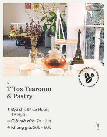 Quán cà phê xinh T Tox Tearoom & Pastry ở Huế