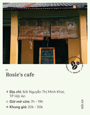 Quán cà phê xinh Rosie’s cafe ở Hội An