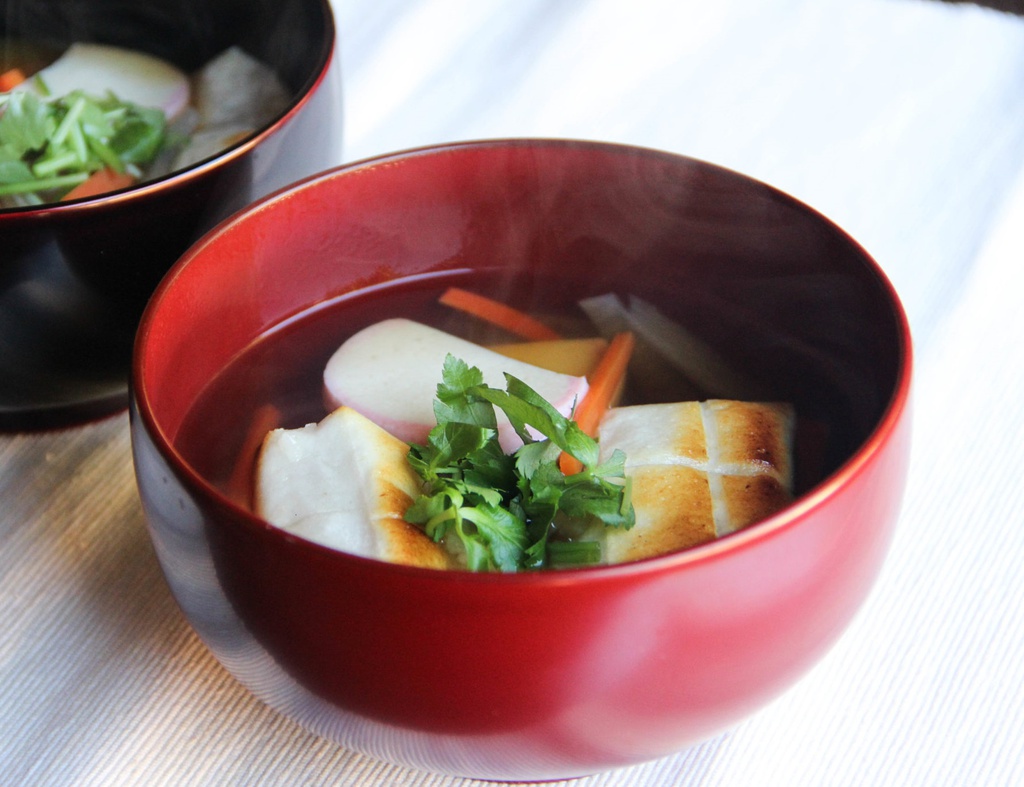 Canh mochi nóng kiểu Kanto bánh mochi nướng