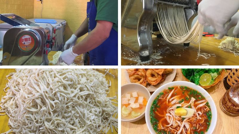 Quy trình làm sợi mì cho món cốn sủi Sapa