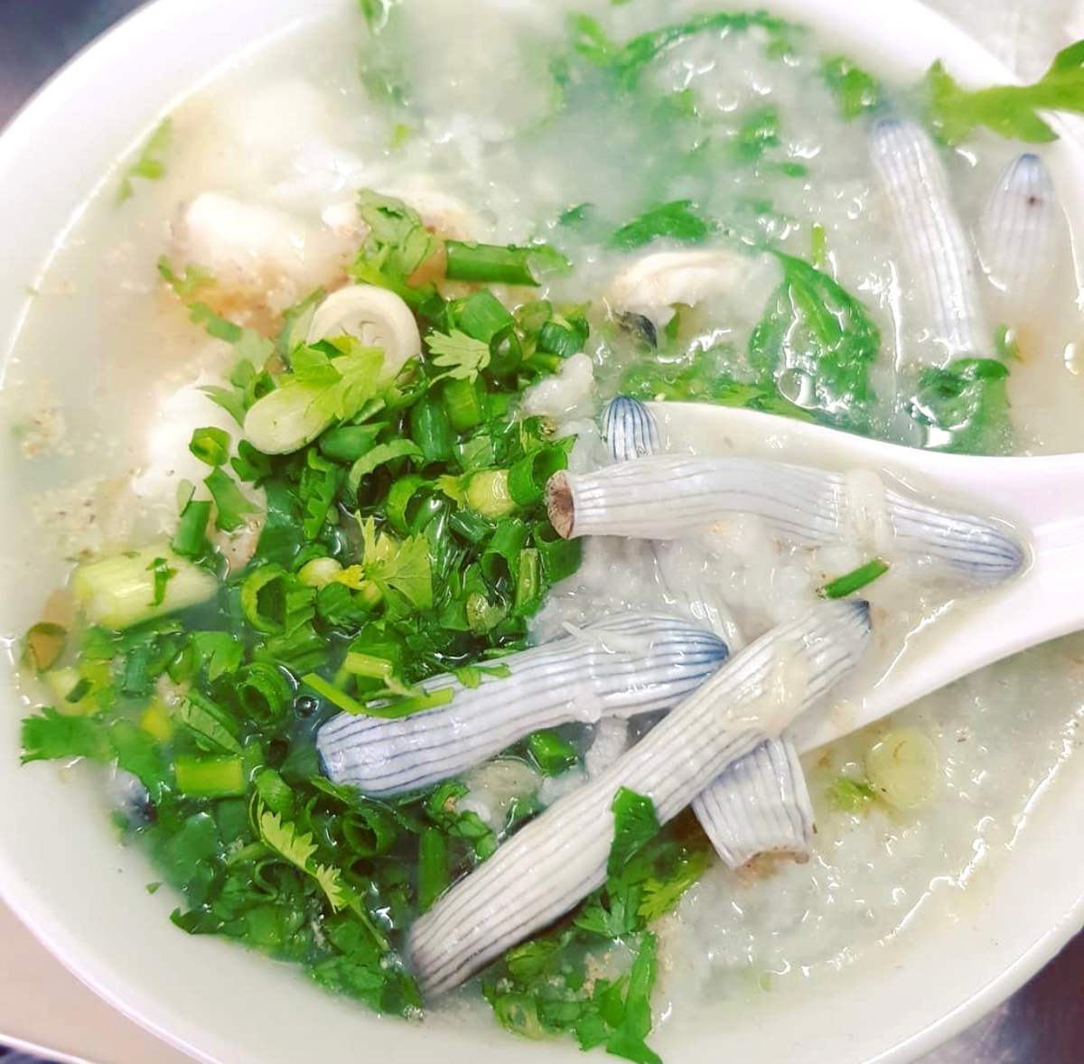 Cháo sá sùng.