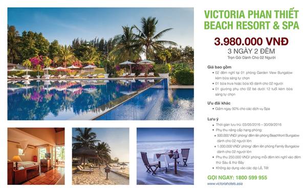 Gói ưu đãi Summer Escapes tại Victoria Phan Thiết với mức giá cực hấp dẫn.