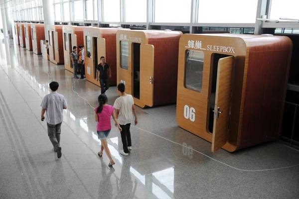 Mô hình buồng ngủ hiện đại Sleepbox tại sân bay Hàm Dương