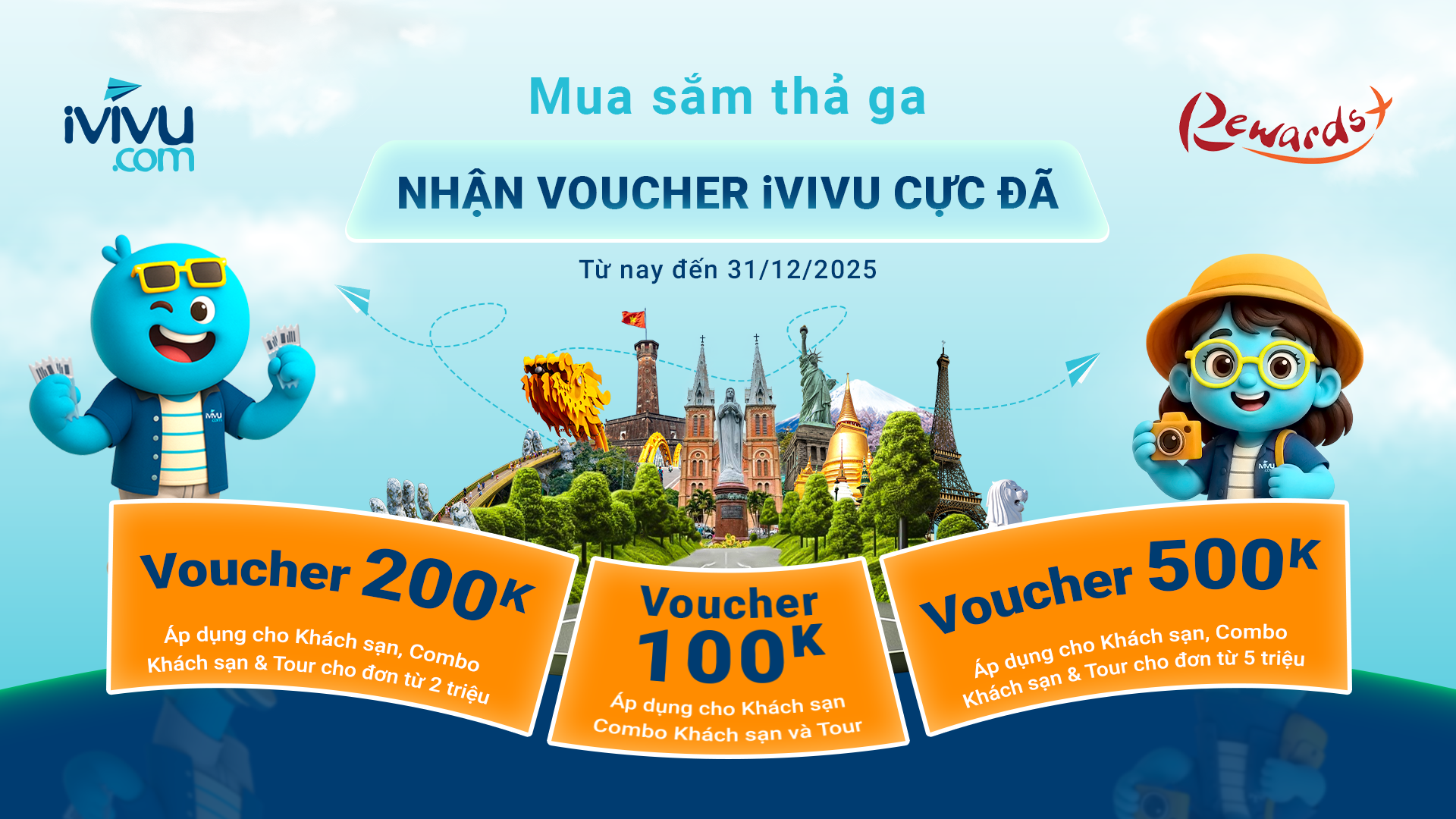 Chương trình đổi điểm Rewards+ nhận voucher CHUYENDI.VN áp dụng đến 31/12/2025