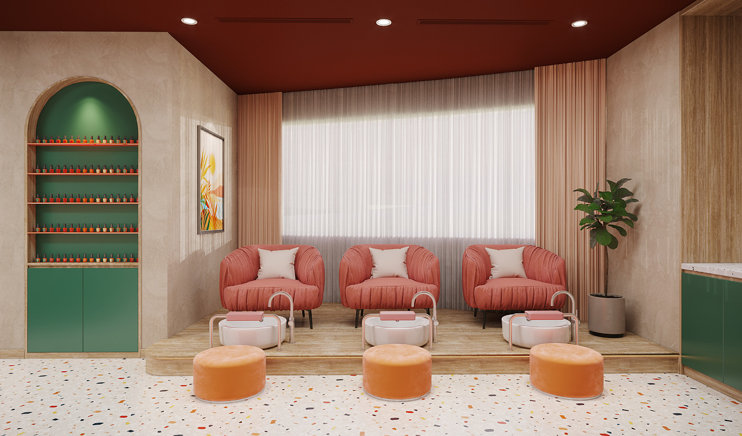 Khu vực spa chăm sóc tóc và móng tại Vias