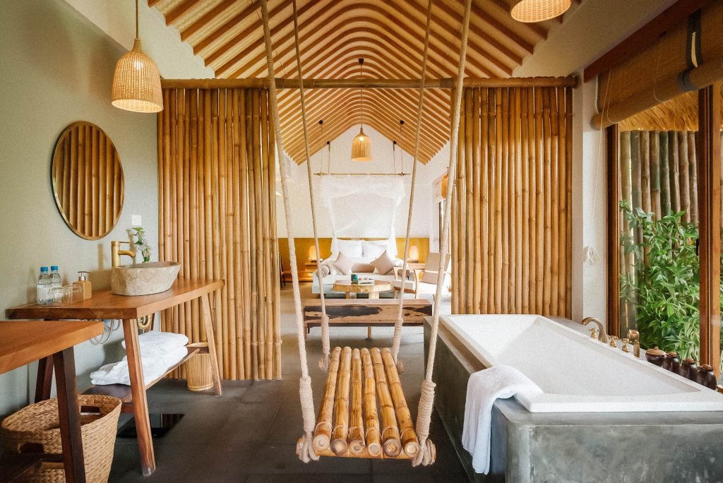 Nội thất mộc mạc tinh tế tại resort Alba Wellness Valley Huế