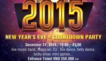 Du lịch Vũng Tàu tham dự đêm tiệc Countdown Party mừng năm mới 2015