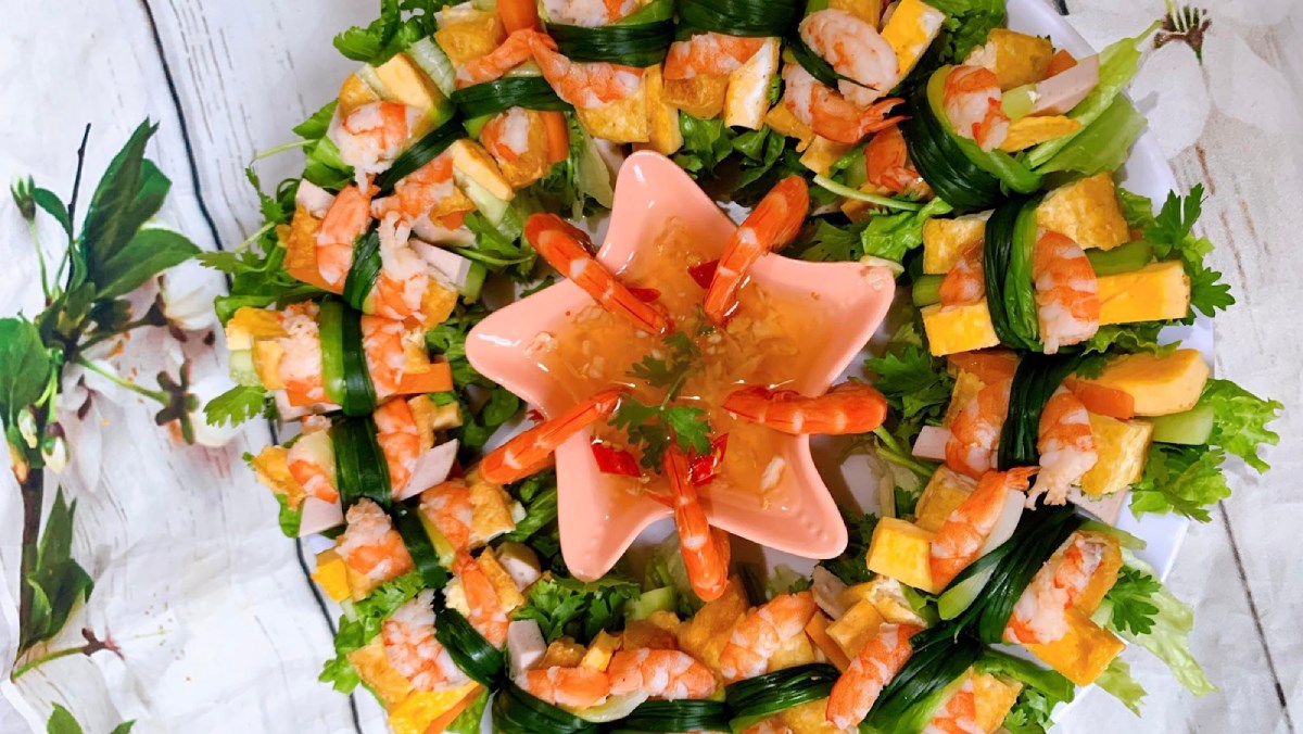 Nguyên liệu chuẩn bị cho cuốn hành Thủy Nguyên