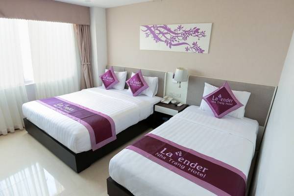 Không gian phòng ngủ tinh tế tại khách sạn Lavender Nha Trang