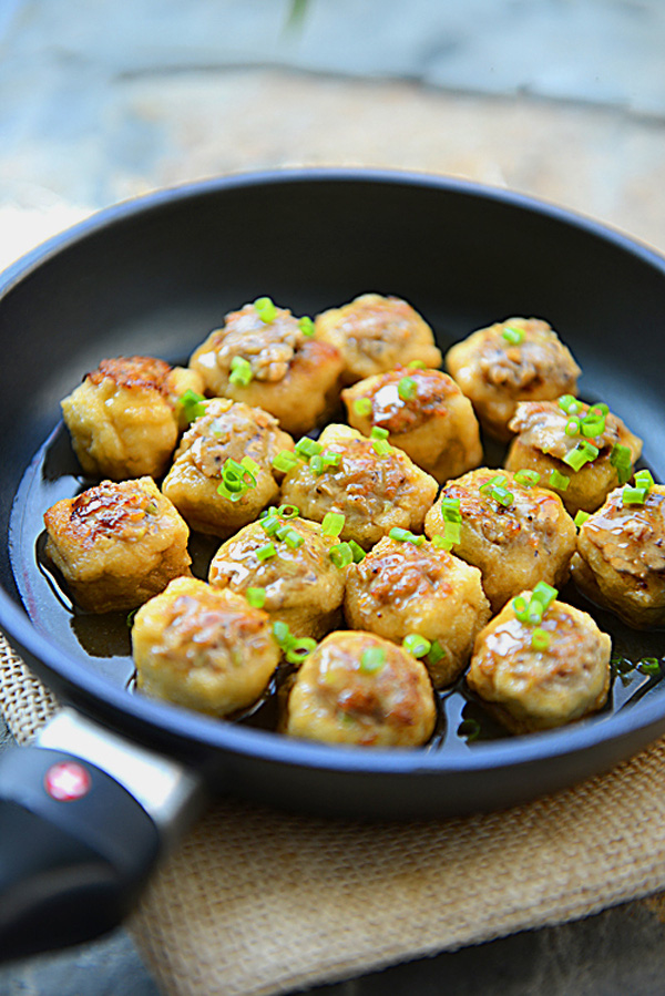 Chiên đậu hũ nhồi thịt Chiên đậu hũ nhồi thịt