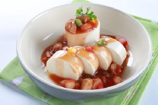 Món đậu hũ non sốt hải sản hoàn chỉnh thơm ngon
